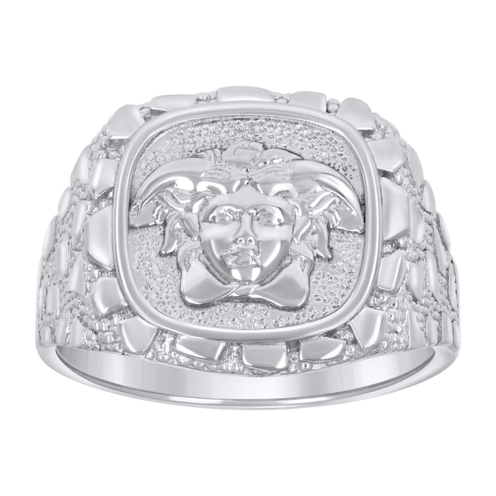 925 Sterling Silver Mens Nugget Medusa Egyptian Ring Size 11